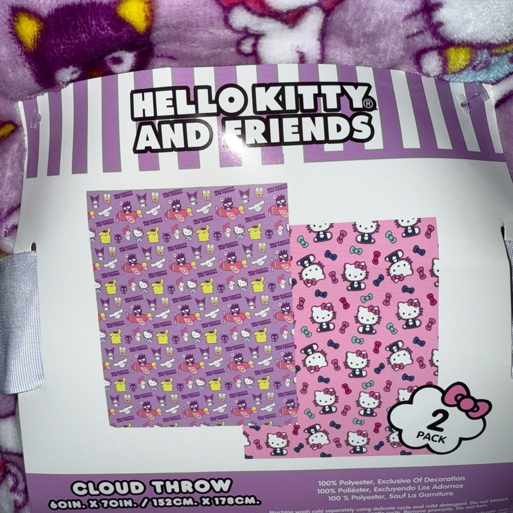 Hello Kitty and Friends 2pack Cloud Throw Blankets